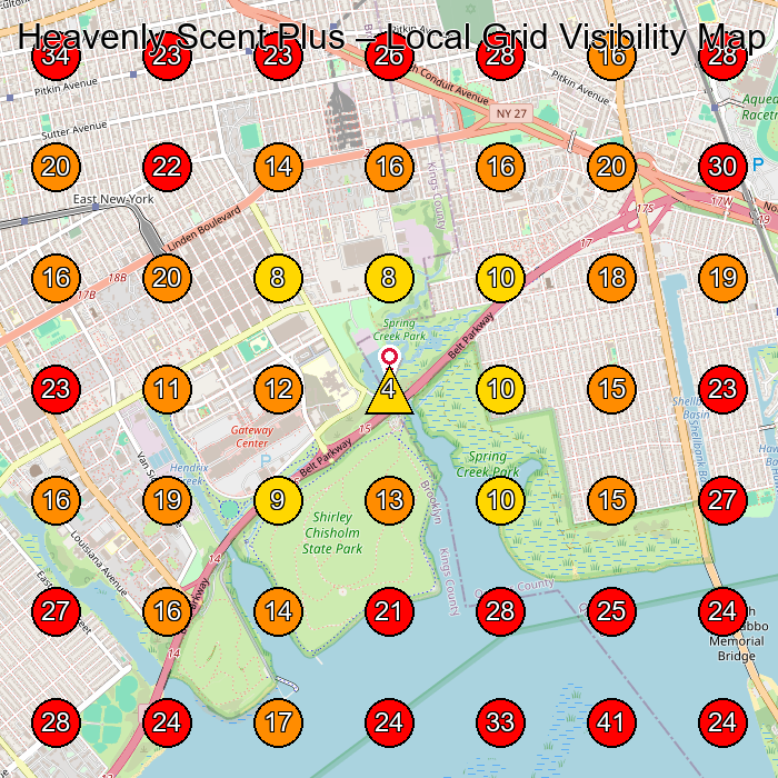 Heavenly Scent Plus GeoGrid visibility map for House Cleaning Service in Far Rockaway